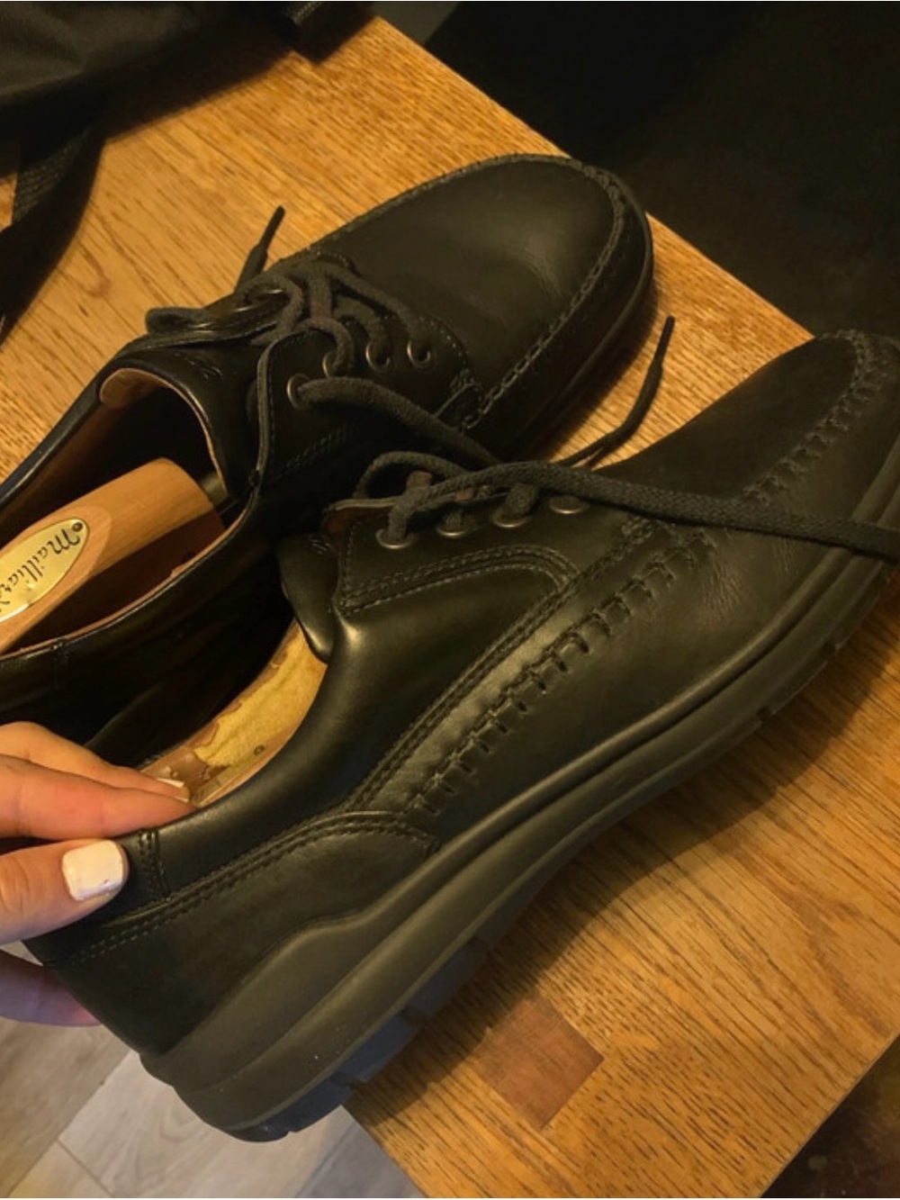 Ecco Black Leather Casual Lace-Up Loafers